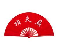 33 cm cinese Tai Chi Yoga Kung Fu Bone Dance Performance ventaglio pieghevole ventaglio da palco cineserie decorazioni for matrimoni (Color : Red kungfu-33cm)