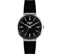 33 ELEMENT Orologio da polso analogico al quarzo, con cinturino in silicone e cassa in acciaio inox, vetro zaffiro, 30 WR, nero - argento, Moderno