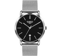 33 ELEMENT Orologio da polso analogico al quarzo, con vetro zaffiro, con cassa e cinturino in acciaio inox, 30 WR, Argento/Nero, Classico