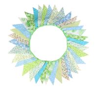 33 FT Vintage Fiore Tessuto Bandierine 36 Triangolo Bandiera for Festa Decoro