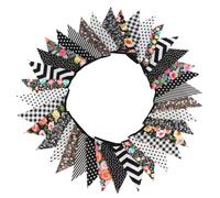 33 FT Vintage Fiore Tessuto Bandierine 36 Triangolo Bandiera for Festa Decoro