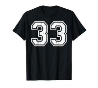 33 Numero Trentatré Sport di Squadra Grunge Varsity Matching Maglietta