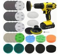 33 pezzi Kit di ripristino dei fari da 3 pollici, include dischi abrasivi, tamponi lucidanti e set di utensili lucidanti con adattatore per trapano per la pulizia e il ripristino dei fari dell'auto Ca