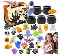 33 pezzi/set di bomboniere di Halloween Party include 5 pezzi di plastica Cauldron & 28pcs Cute Soft Halloween, Giochi di sollievo da stress fai -da -te per bambini trucchi per feste, FA, FA