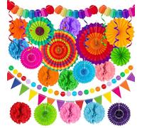 33 pompon in carta velina decorativa, per feste, matrimoni, compleanni, festival, Natale, carnevale, decorazioni