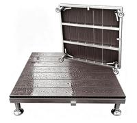 33"x33" Adjustable Raised Deck Platform, Modular Floating Deck Platform | Non-Slip Surface, Waterproof, for Backyard, Campsite, Fade Resistant, Easy Assembly, Portable(Purple sandalwood color)