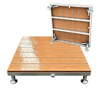 33"x33" Adjustable Raised Deck Platform, Modular Floating Deck Platform | Non-Slip Surface, Waterproof, for Backyard, Campsite, Fade Resistant, Easy Assembly, Portable(Teak color)
