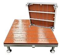 33"x33" Adjustable Raised Deck Platform, Modular Floating Deck Platform | Non-Slip Surface, Waterproof, for Backyard, Campsite, Fade Resistant, Easy Assembly, Portable(Redwood color)