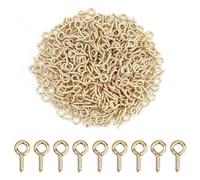 330 viti a occhiello piccole da 10 mm, con filettatura in legno, gancio a vite in acciaio inox, per la creazione di gioielli, fai da te, artigianato, legno, mobili (oro)