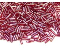 3300 perline in vetro da 6 mm, perline a penna, tubi, bastoncini di perline, perline (rosso shimmer)