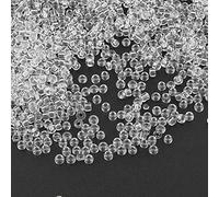 3300 perline rocailles in vetro da 3 mm, 8/0, 14 colori trasparenti a scelta, colore: bianco