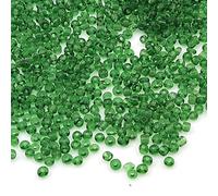 3300 perline rocailles in vetro da 3 mm, 8/0, 14 colori trasparenti a scelta, colore: verde abete