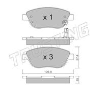 331.2 TRUSTING PAST.FRE.OPEL Corsa D 1,3 CDTI(90Hp)06> Trusting Freni