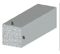 33101 Q.TA' 5 PROFILO ARGENTO H.100 CM QUADRO PIENO 10X10 MM