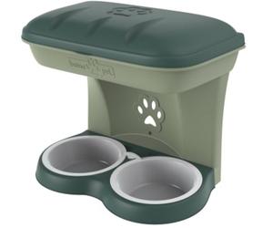 33424 Ciotola per cani Bama Food Stand colore verde kit da appendere a parete