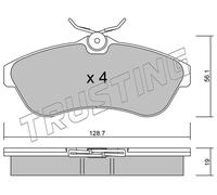 338.0 TRUSTING Kit pastiglie freno, Freno a disco per CITROËN
