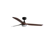 33817-21 PUNT LED Ventilatore da soffitto nero/legno scuro con motore DC, Faro Barcelona