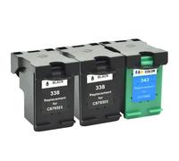 338xl 343XL Cartuccia a inchiostro Compatibile con 338 343 XL PSC 1510 1513 1510 2355 Photosmart C3100 C3110 C3150 Deskjet 460C 5740 5745 6520 654(BK(2PC) COLOR(1PC))