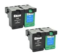 338xl 343XL Cartuccia a inchiostro Compatibile con 338 343 XL PSC 1510 1513 1510 2355 Photosmart C3100 C3110 C3150 Deskjet 460C 5740 5745 6520 654(BK(2PC) COLOR(2PC))