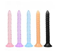 33CM Extra Lungo Anale Spina Drago Bilancia Perline Anali con Ventosa Tazza Prostata Massager Buttplug Lungo Dildos Anus Giocattoli Sesso (Nero)