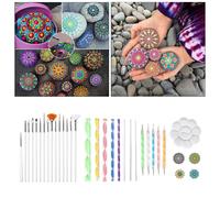 33pcs Mandala Dotting Tools Rock Painting Kit Dot Nail Art Pen Paint Stencil
