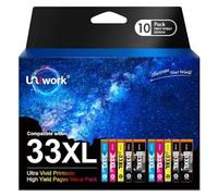 33XL Multipack Cartucce compatibili per Epson Expression Premium XP-7100 Cartucce XP-540 XP-530 XP-640 XP-830 XP-900 XP-630 XP-635 XP-645 (nero, foto, nero, ciano, magenta, giallo, confezione da 10)
