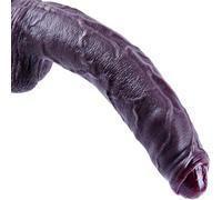 34,5 cm XXL enorme dildo non circonciso, enorme dildo realistico con prepuzio, dildonero spesso in silicone con grande ventosa, dildoextra lungo, dildolargo per utenti esperti