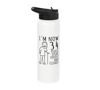 34° Compleanno Per Lui/Uomini | I'm Now 34 Anni | 34 BDay Stainless Steel Insulated Water Bottle