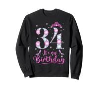 34 È il mio compleanno 34 anni 34° compleanno Girl Lady Felpa