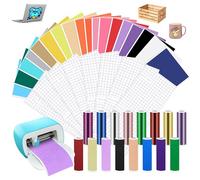 34 fogli 14 x 30,5 cm Smart Vinyl Permanent Cricut Joy con 8 plotter pellicola di trasferimento glitter cromo lucido vinile autoadesivo per cellulare fai da te laptop