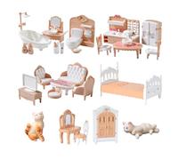 34 mobili per casa delle bambole, in legno, accessori per la casa delle bambole, adatti per gli amanti della casa delle bambole individuali e di gruppo