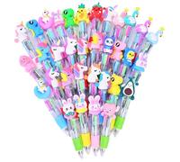 34 Penne Multicolore Bambini Regalo Feste Gadget Compleanno Regalini Fine Festa Bambina Regalino Regali Bambino Kawaii Divertenti Carine Idee Invitati Gadgets Penna Pensierini con Animali 4 Colori