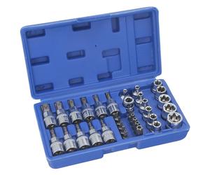 34-tlg Esterno Torx Dadi Innentorx Dadi Set Bits Strumento 3/8 " Auto