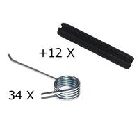 34 x molla + 12 x presa per rullo ventola Gardena Brill Hattrick 40 EH BHC BH...