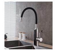 3400W Rubinetto da cucina istantaneo senza serbatoio elettrico Lavello doccia Rubinetti for scaldabagno in acciaio inossidabile Rotazione universale Display temperatura