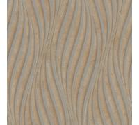 34262 - The New Design Libro Geometrico Righe Bronzo Marrone Galerie Parati