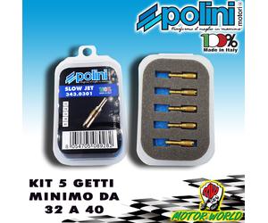 343.0301 KIT SERIE 5 GETTO MINIMO POLINI per carburatore POLINI CP DAL 32 AL 40