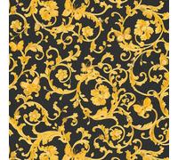 343252 - Carta Da Parati Versace Farfalle Api Coccinelle Nero Oro AS Creation