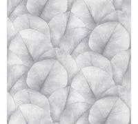 34598 - Kumano Ripetibile Palma Foglia da Parete Argento Grigio Galerie Parati