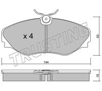 347.0 TRUSTING Kit pastiglie freno, Freno a disco per RENAULT