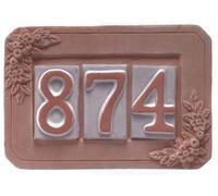 34742 Q.TA' 5 PORTANUMERO IN TERRACOTTA 3 POSTI 24X16 CM