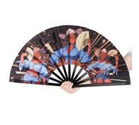 34cm Grande Ventaglio Clack per Danza in Linea, Scoppiettante Ventaglio Pieghevole per Balli di Gruppo Feste Festival Rave Decorazioni la Casa