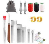 34PCS Big Eye Steel Needles Set, Long & Thin Handmade Quilting & Sewing Needles Kit, Needle Thread Hand Repair Tools, Stainless Steel Sewing Tool Sets, for Professional DIY Lovers (1set)