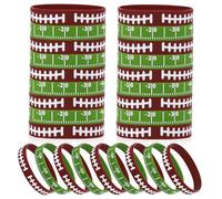 34pz Braccialetti da Calcio, Bomboniere da Calcio Braccialetti Morbidi in Gomma Bracciale Sportivo Elasticizzato in Silicone per Forniture per Feste di Compleanno a Tema Sportivo (2 Stili)