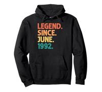 34th Birthday Legend Since June 1992 34 Years Old Vintage Felpa con Cappuccio