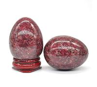 34x45mm Red Spot Jasper Pietra a forma di uovo Collezione di decorazioni spirituali con pietre preziose for massaggi in cristallo naturale Crystal Specimen