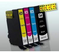34XL Kit 4 Cartucce Compatibile con Epson WF-3720DWF WF-3725DWF