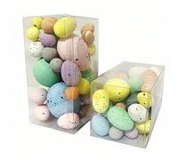 35/50 Uova di Pasqua in schiuma per artigianato e Pasqua, mini uova in schiuma multicolore per decorazioni fai-da-te per feste di Pasqua, forniture per regali, riempitivi per cesti, decorazioni per la