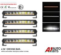35.6cm LED Work & Pericolo Luce Barra X4 12v 24v R65 E9 Camion Atv SUV 4X4