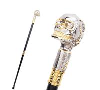 35,83 Pollici Bastone da Passeggio Steampunk Con Testa di Teschio Bianco Dorato, Bastone da Passeggio Alla Moda